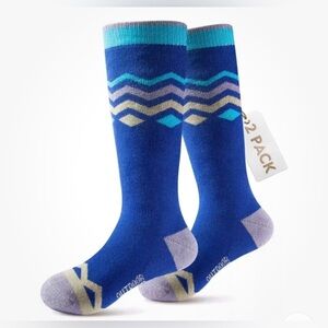 Outdoor Master Kids Ski Snowboard Socks Unisex Warm Thermal Non-Skid Over-Calf S